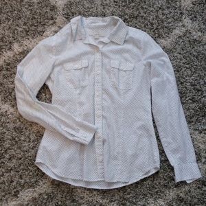 Loft White Polkadot Button Down